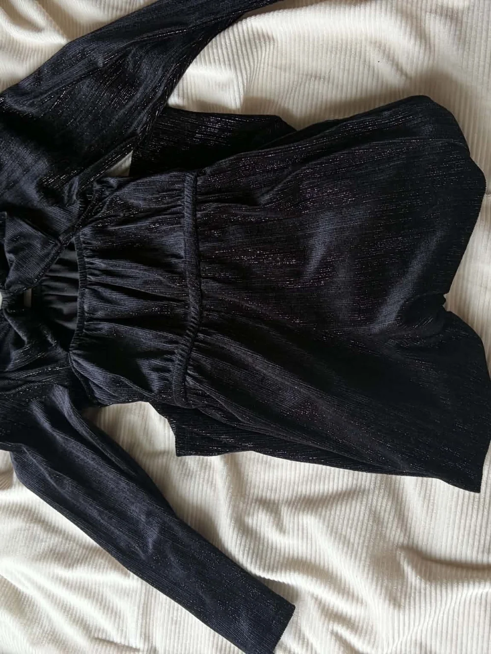 Old Navy Metallic Black Wide-Leg Off-Shoulder Jumpsuit
